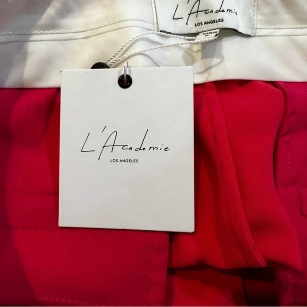 L'Academie Alise Trouser in Fuchsia Pink Size M High Rise Wide‎ Leg NWT